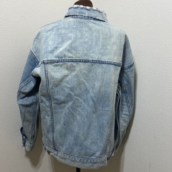 Free People Denim Trucker Jacket Size XS/S - Picture 6 of 12
